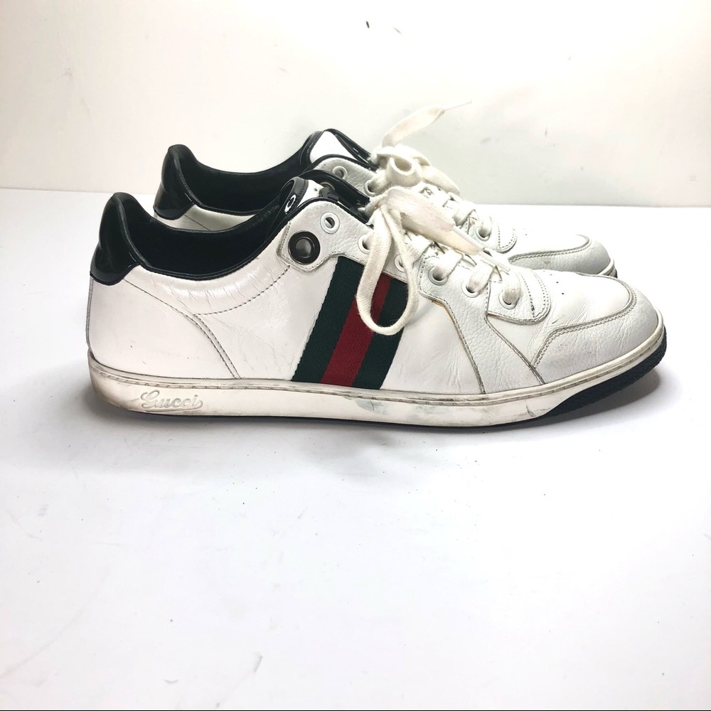 Gucci white logo sneakers size 9